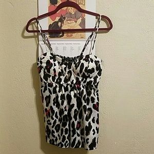 Silk fun leopard print top